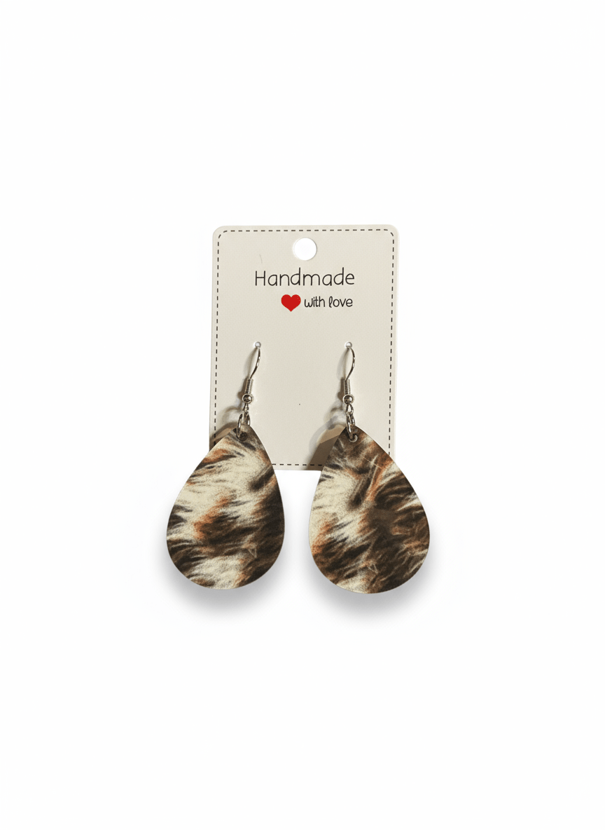 Animal print teardrop earrings - Panda WillIow Studio