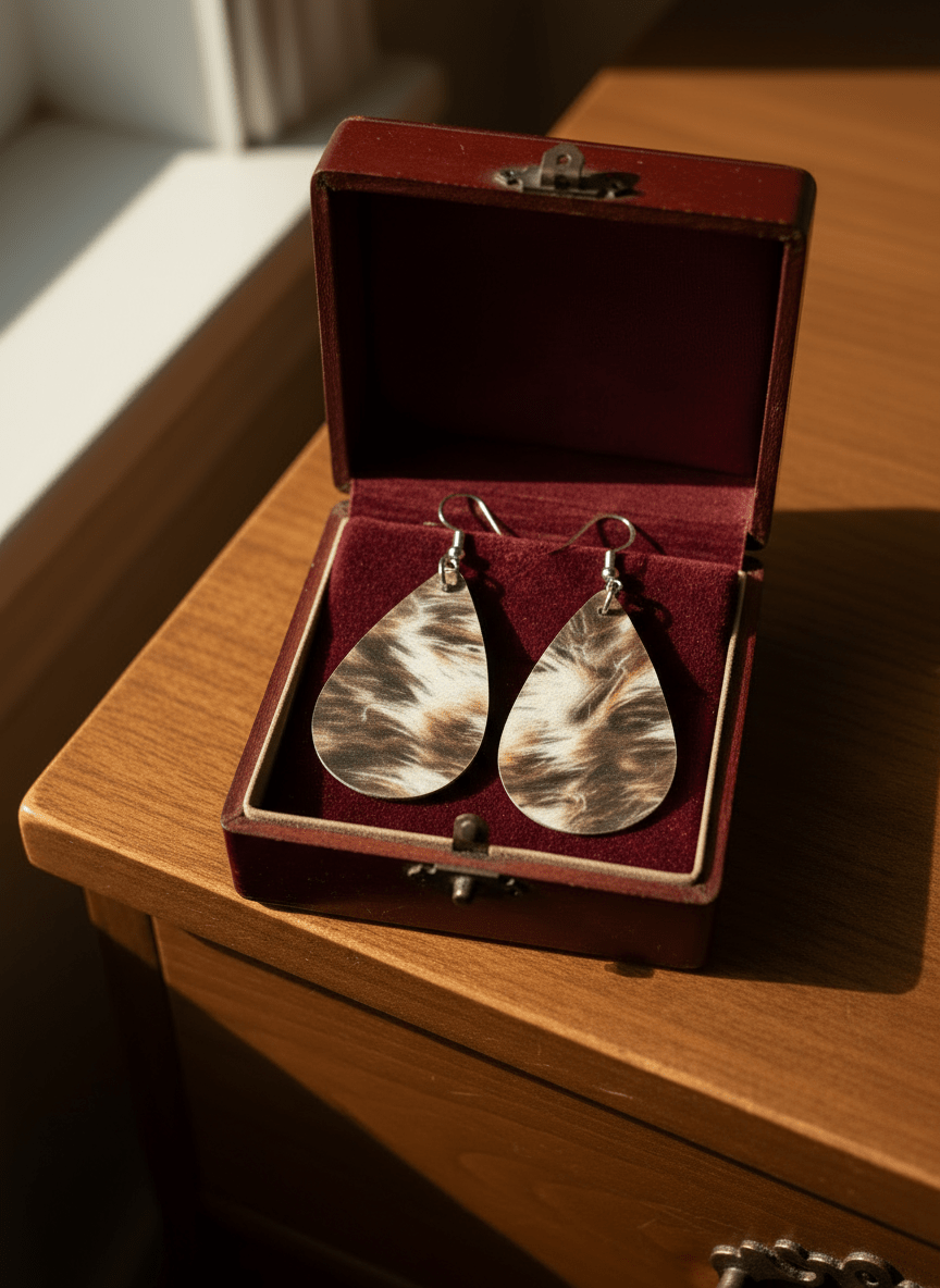 Animal print teardrop earrings - Panda WillIow Studio