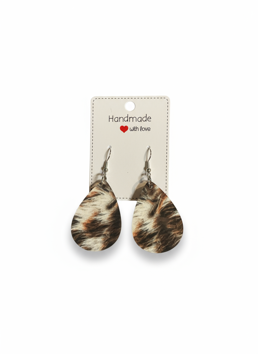 Animal print teardrop earrings