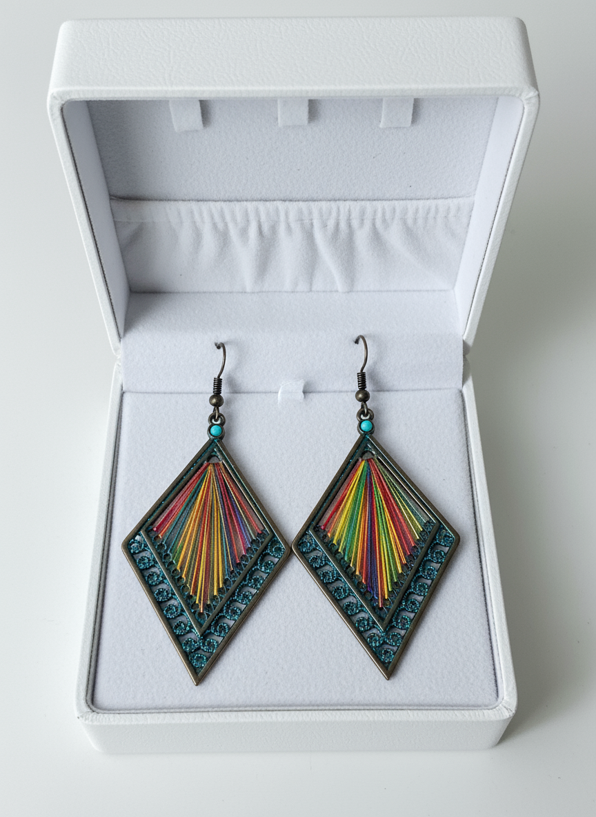 Threaded Rainbow Earrings