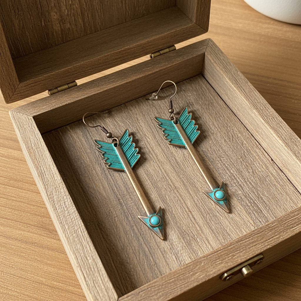 Turquoise Arrow Statement Earrings