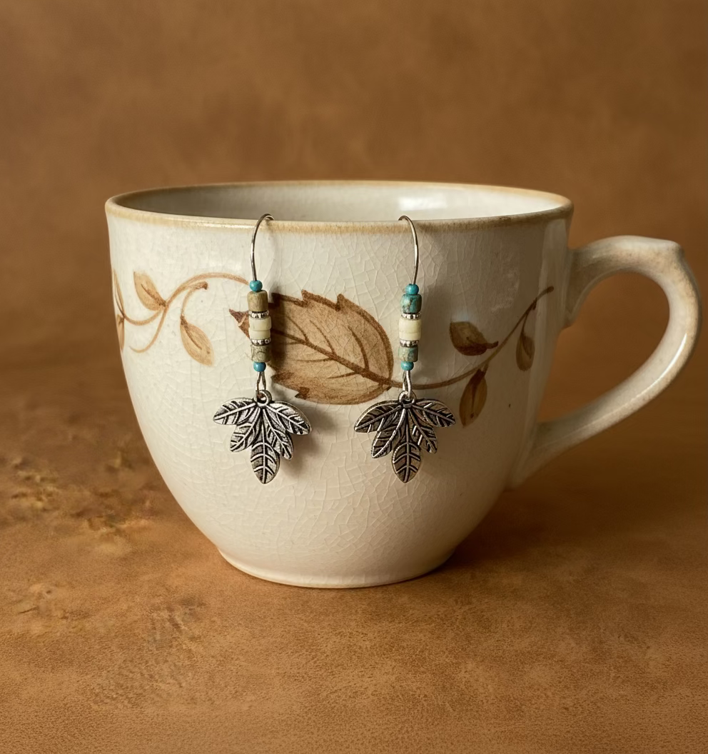 Silver Willow leaf earrings