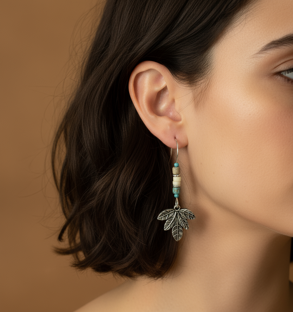 Silver Willow leaf earrings